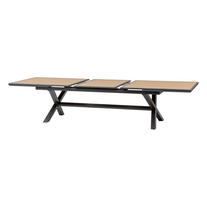 Table de jardin extensible AXIOME Effet bois Noix & Graphite