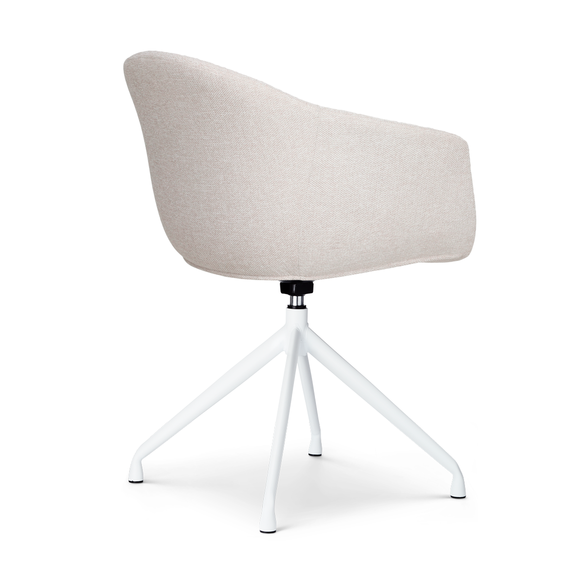 Eetkamerstoel Nola-Otis beige draaibaar - wit onderstel