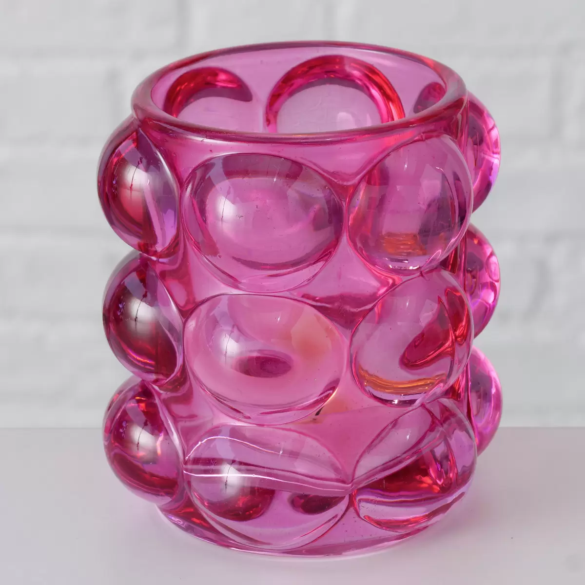 Windlicht Bubbles blau,grün,orange,pink