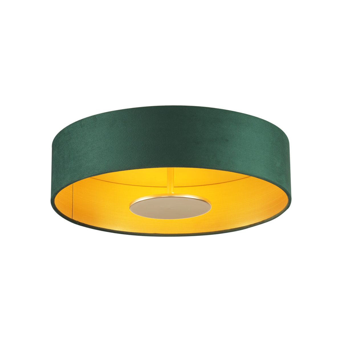 Moderne plafondlamp groen velours incl. LED 3-staps dimbaar - Bredow