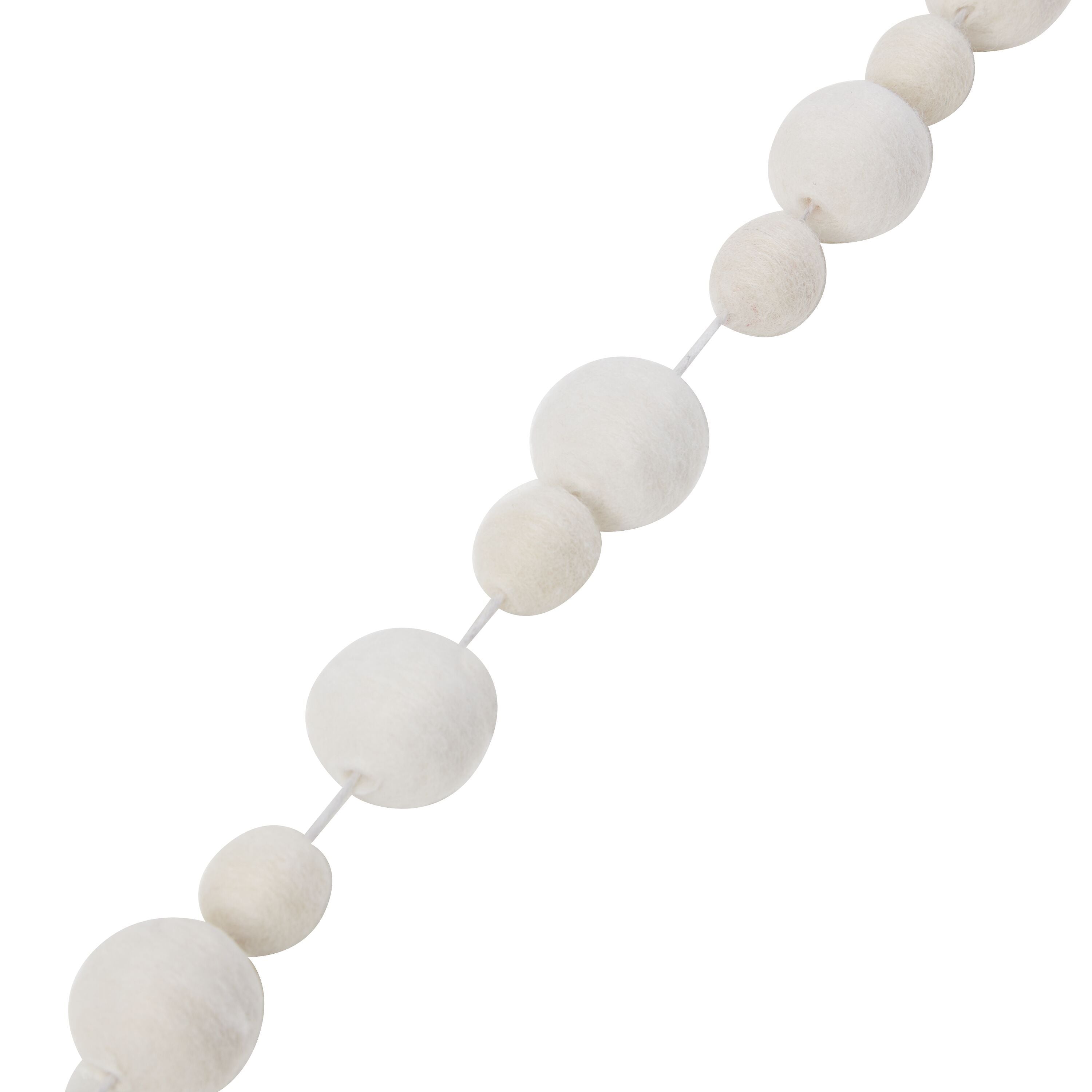 FLOCO Girlande Filz - Weiss / B: 3.0 cm x H: 3.0 cm