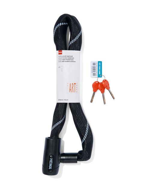 chaîne antivol avec serrure antivol fixe 90cm Ø85mm noir ART2