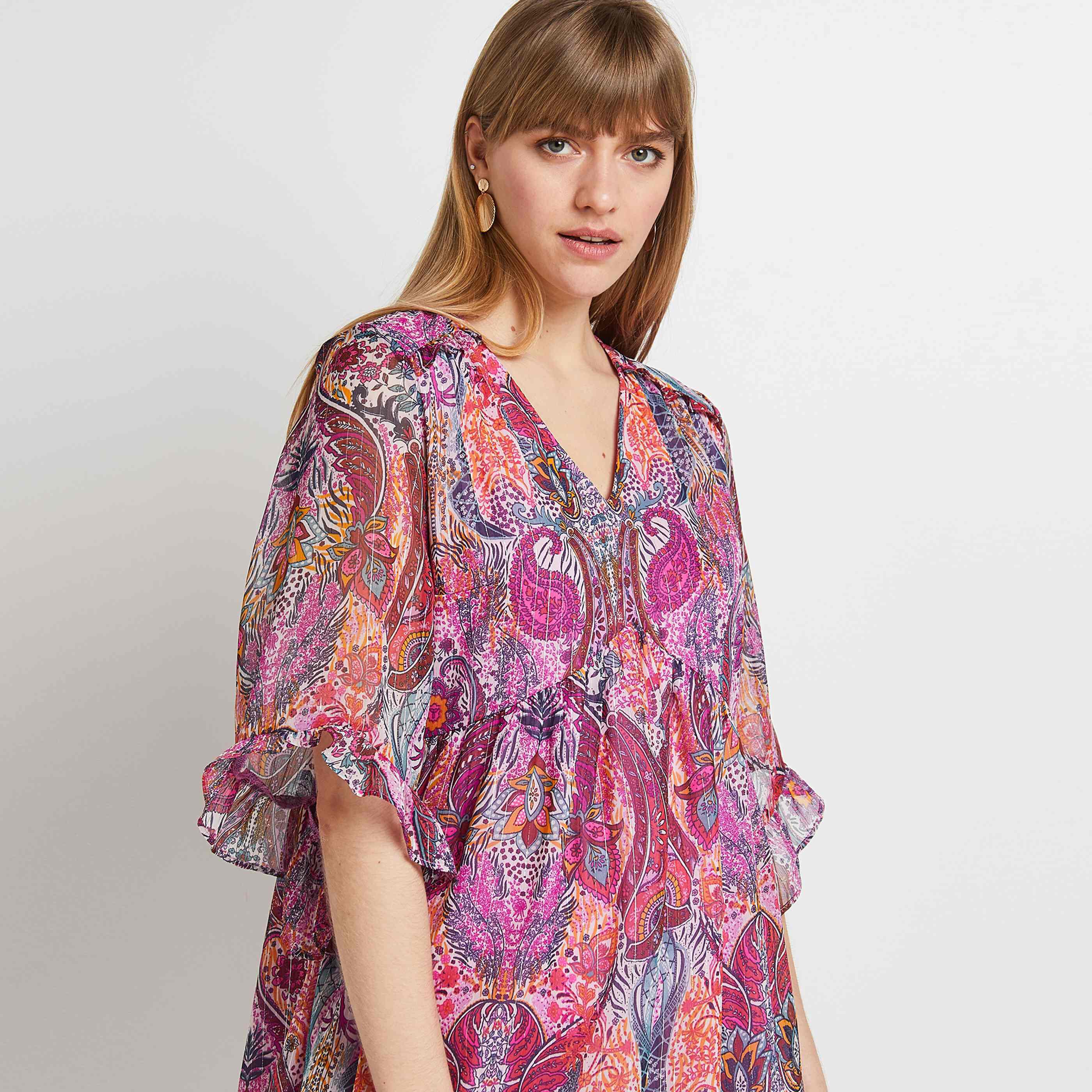 Robe fluide femme - FUSHIA