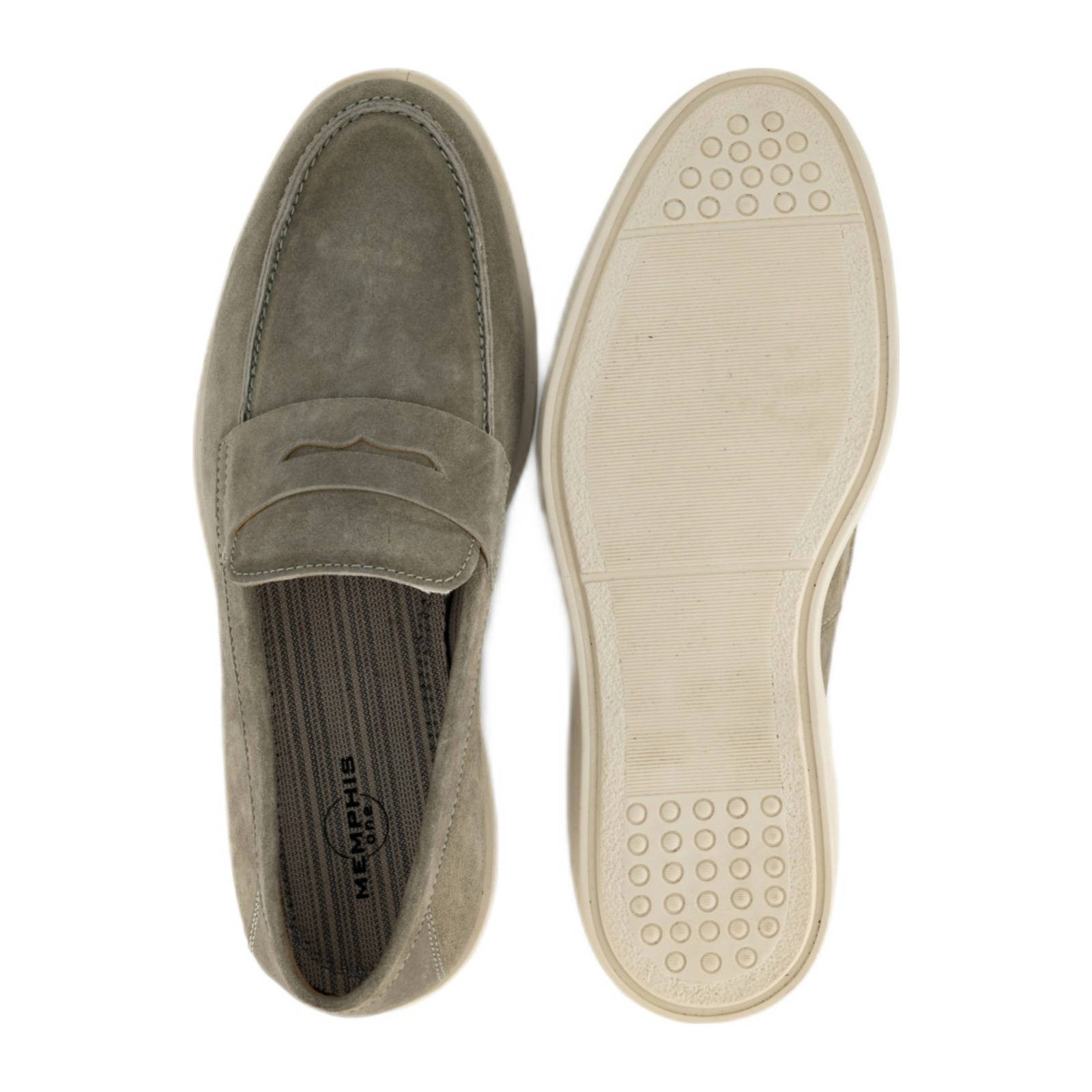 Memphis One suède loafers kaki