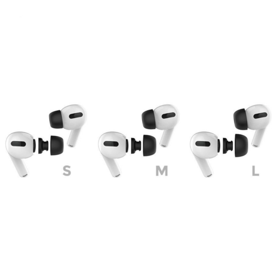 (6-tlg. Set) Gr. S/M/L Silikon Airpods Pro / Pro 2 Ohrpolster Rutschfeste Eartips - Schwarz