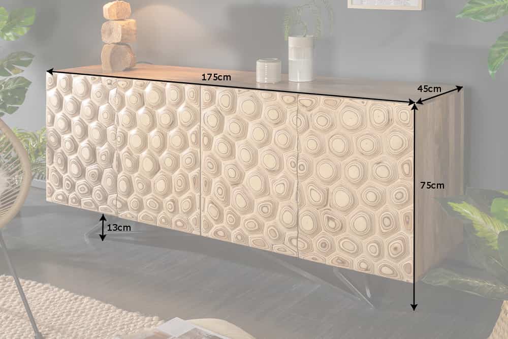 Massives Sideboard ORGANIC LIVING 175cm Mangoholz organisches Design