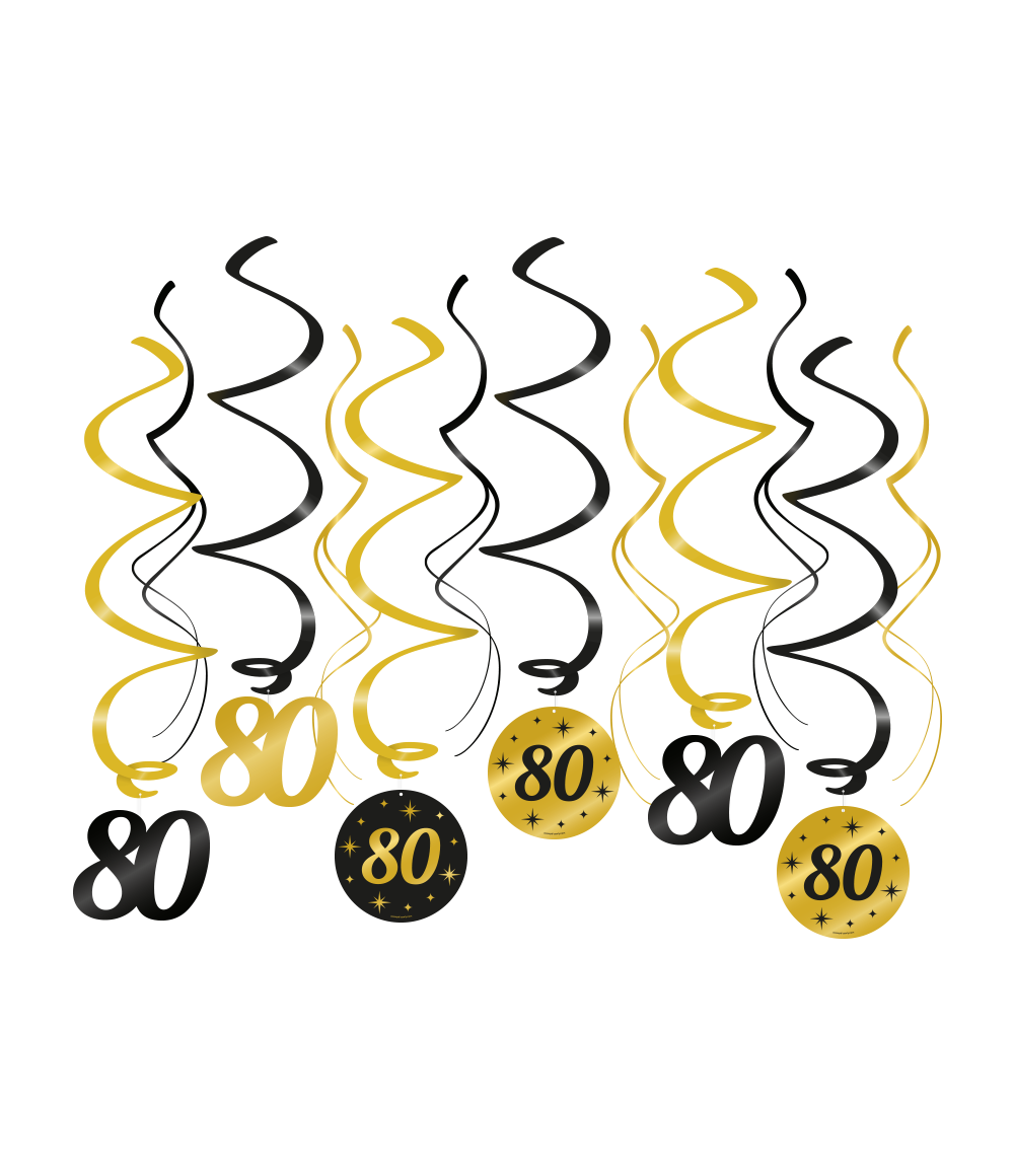 Hangdecoratie 80 Jaar 14cm 12st