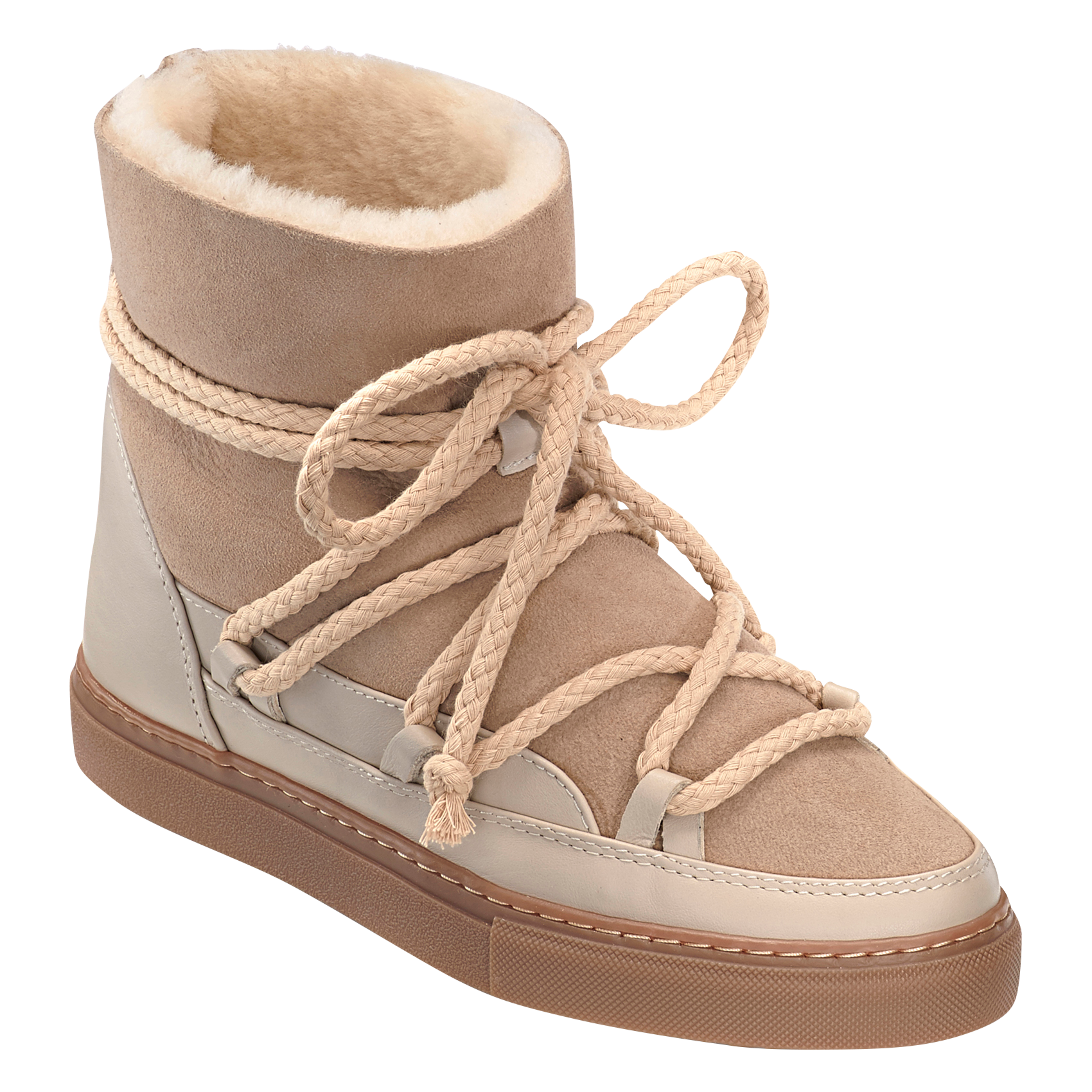 CLASSIC - Bottines fourrées en cuir velours | Beige