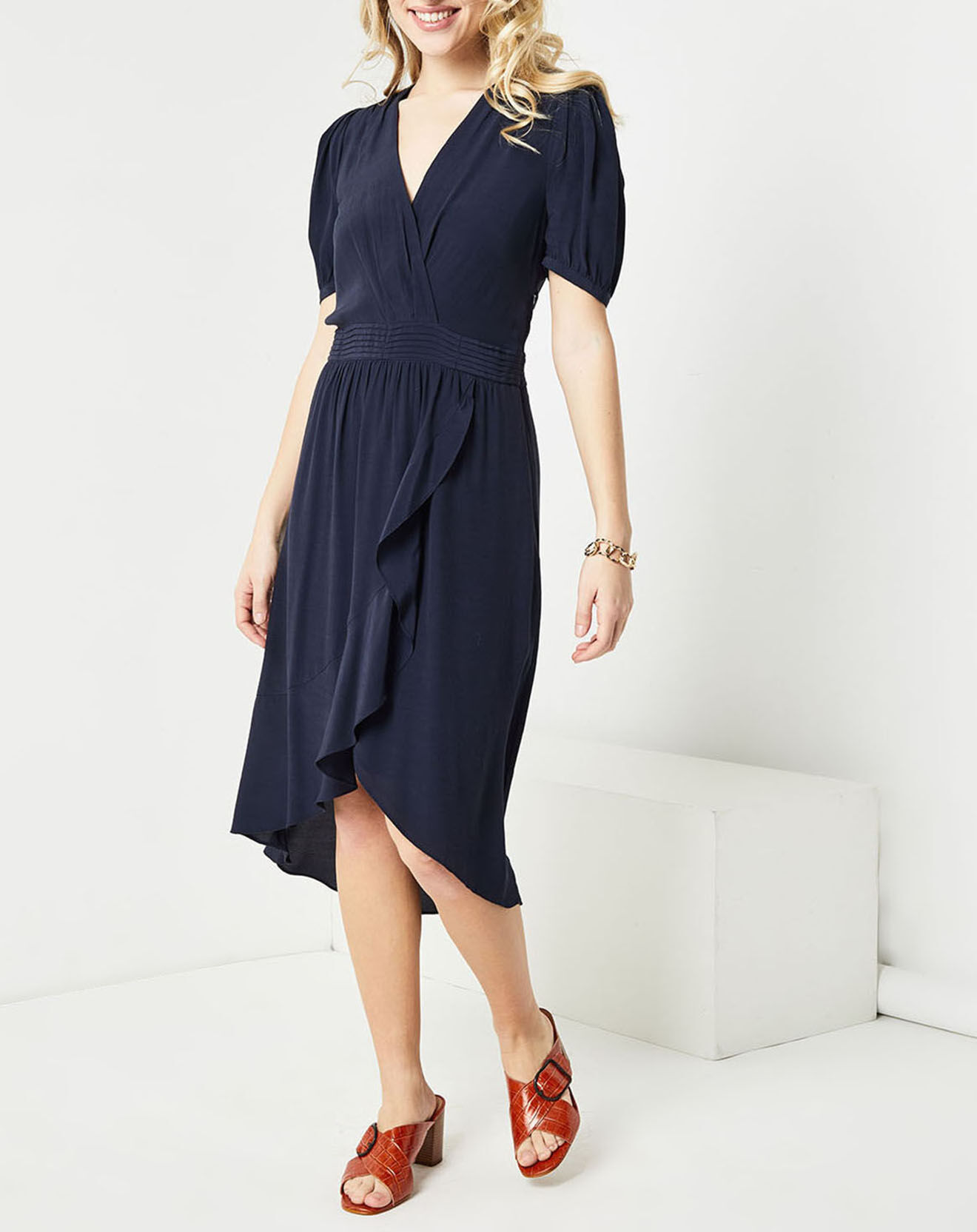 See u Soon Robe Félicia bleu marine