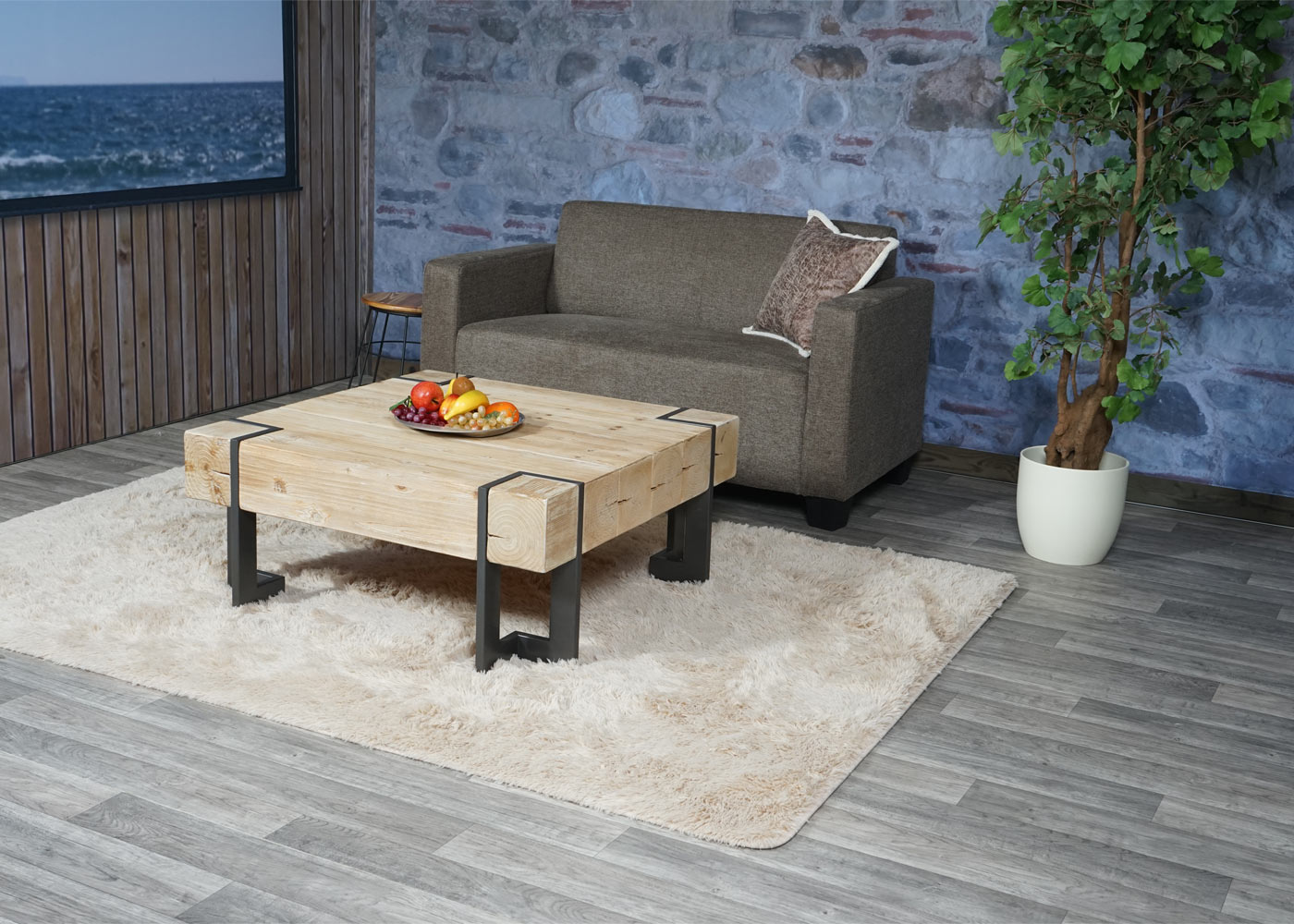 2er Sofa Couch Moncalieri Loungesofa Stoff/Textil ~ braun