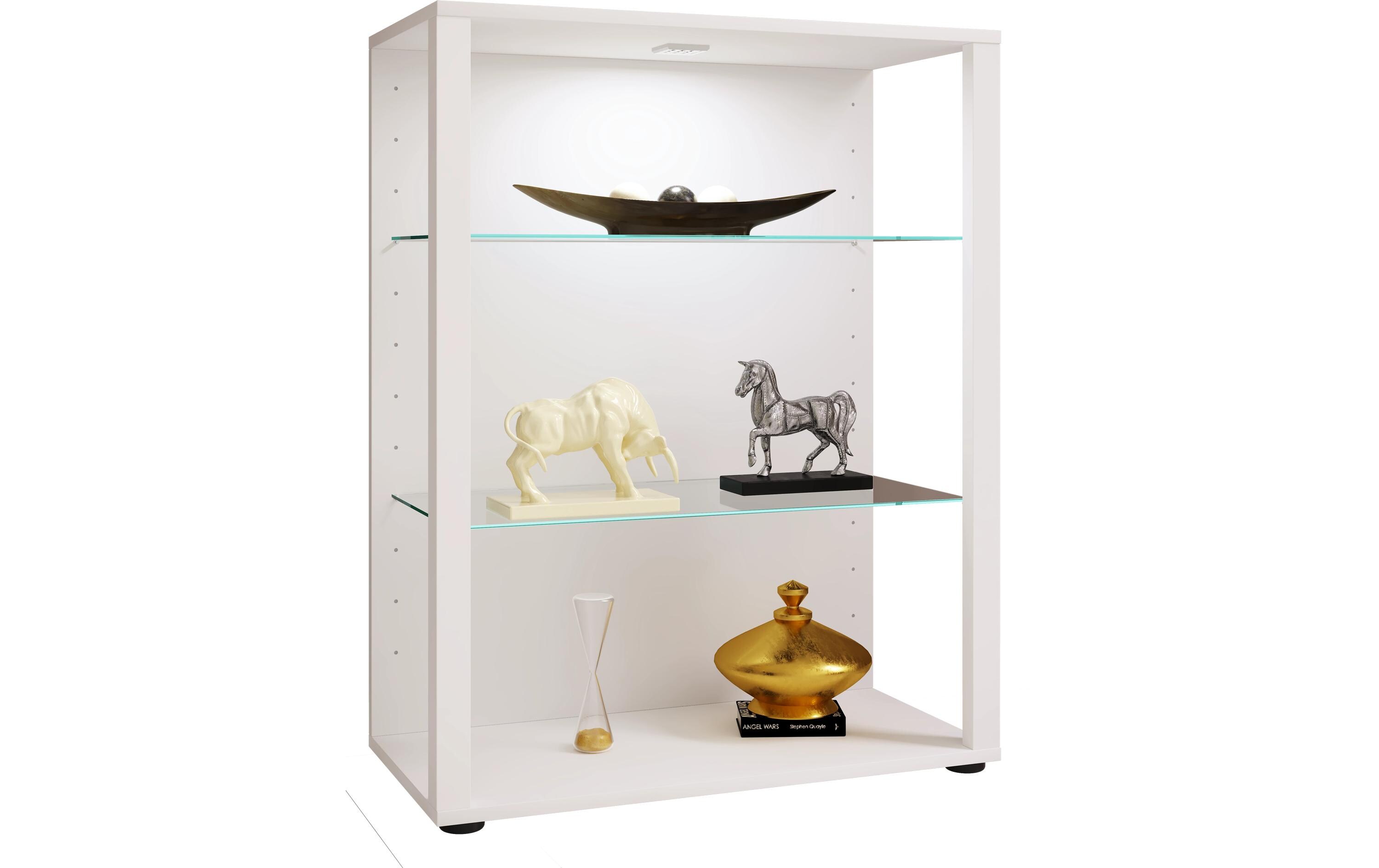 Vitrine Glasol L 70 x 90 cm, Weiss<br>Standvitrine
