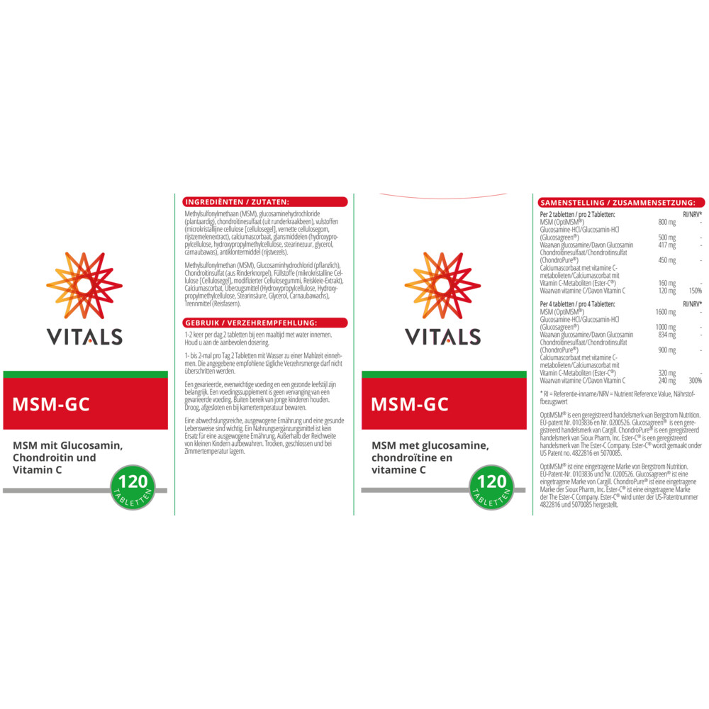Vitals MSM-GC 120 tabletten