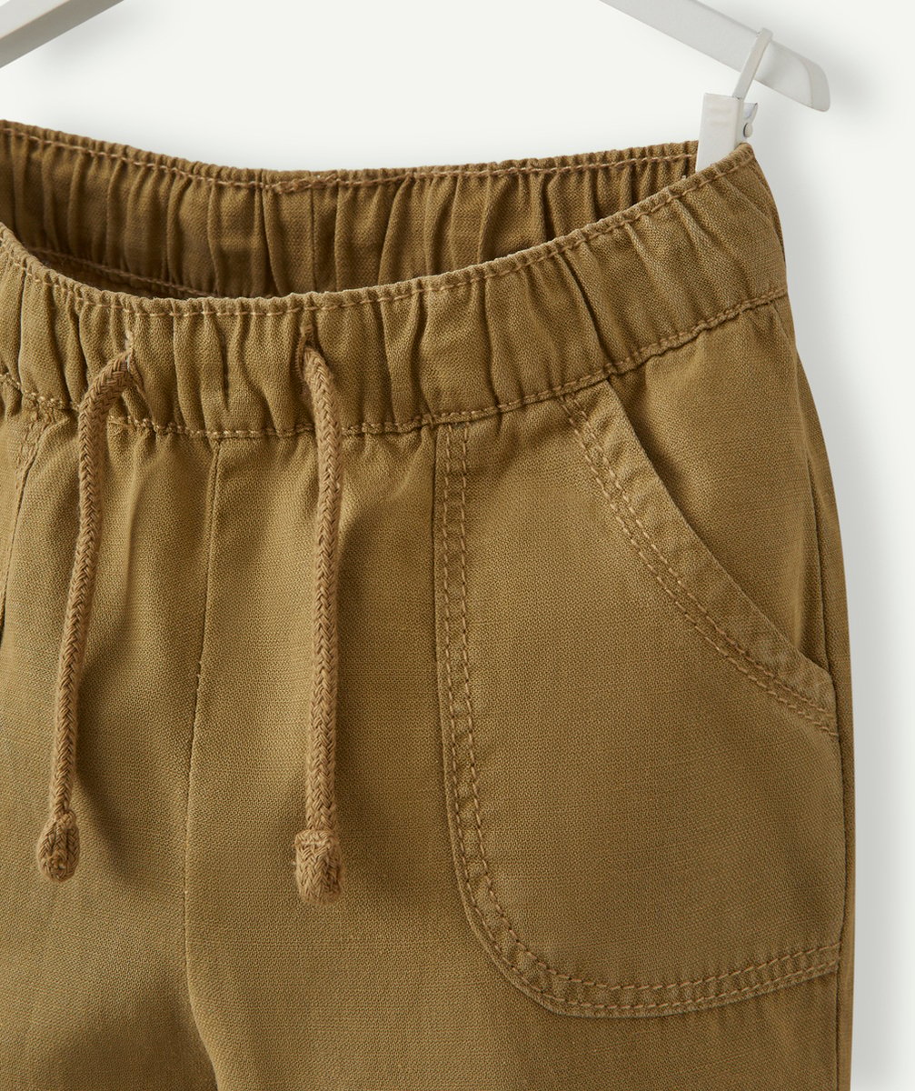 PANTALON FLUIDE BÉBÉ GARÇON KAKI AVEC POCHES