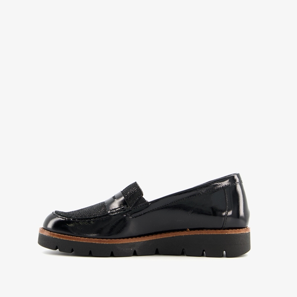 Natuform leren dames loafers zwart