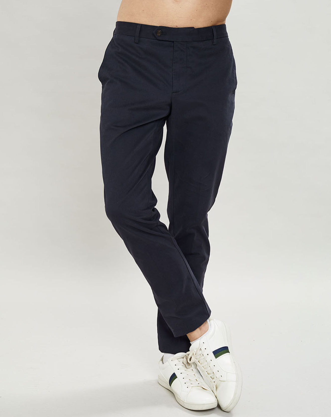 Hackett London Pantalon chino Kensington uni bleu marine