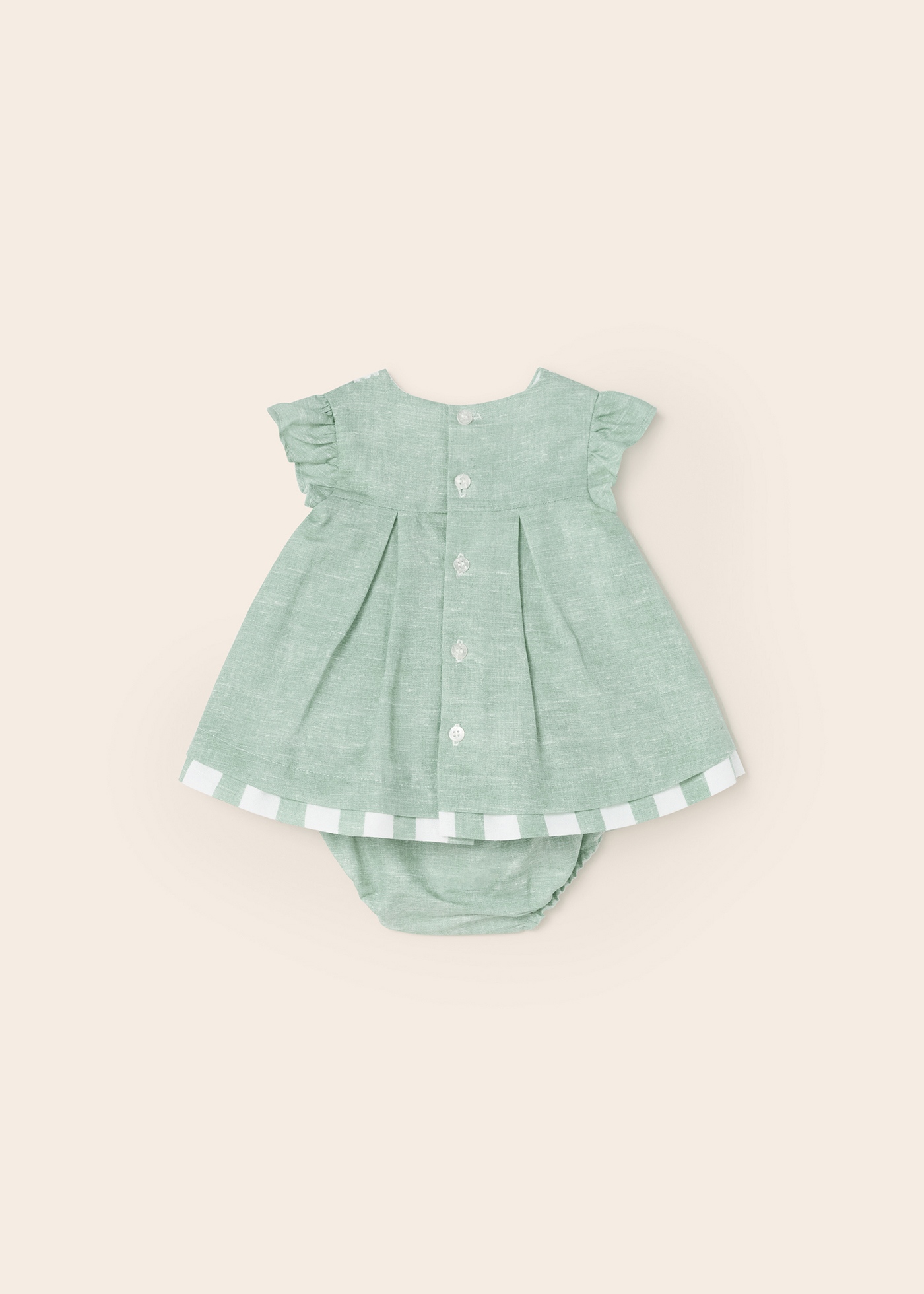 Vestido de linho com capa para fralda para recém-nascido