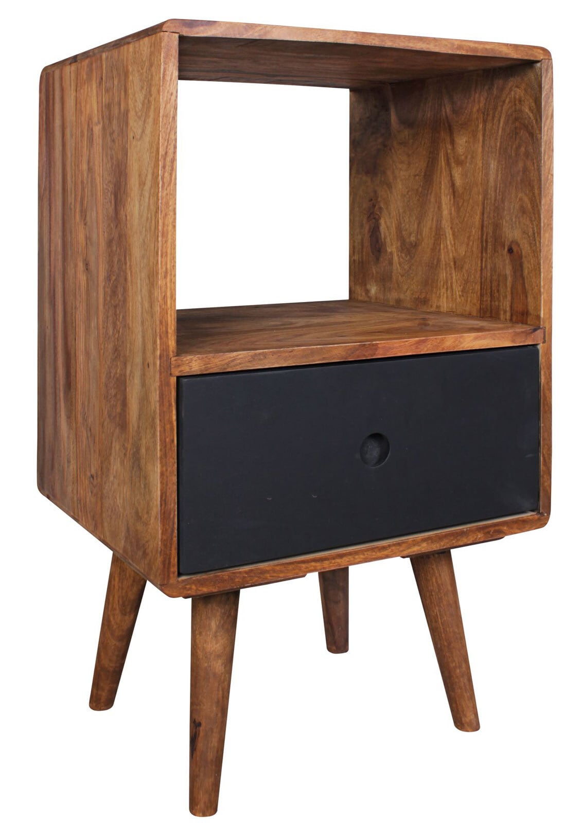 Nachttisch Limerick 40 x 70 cm Massivholz braun/schwarz