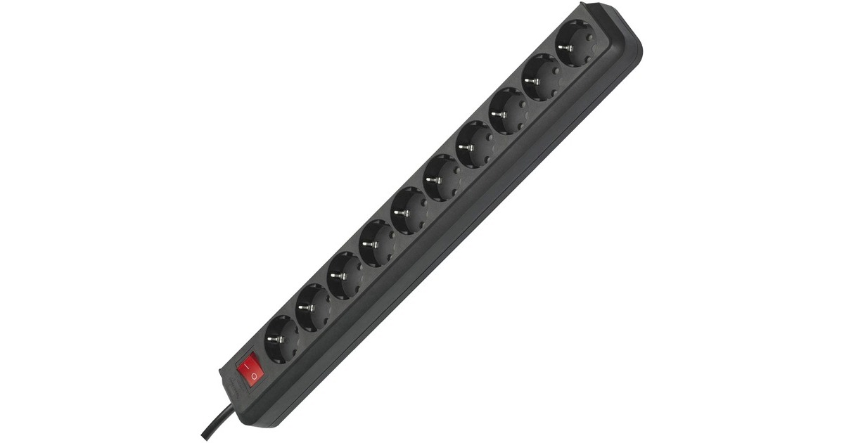 BrennenstuhlEco-Line Stekkerdoos 10x stekkerdoos  (Zwart, 1159300010, voor 10 stekkers)