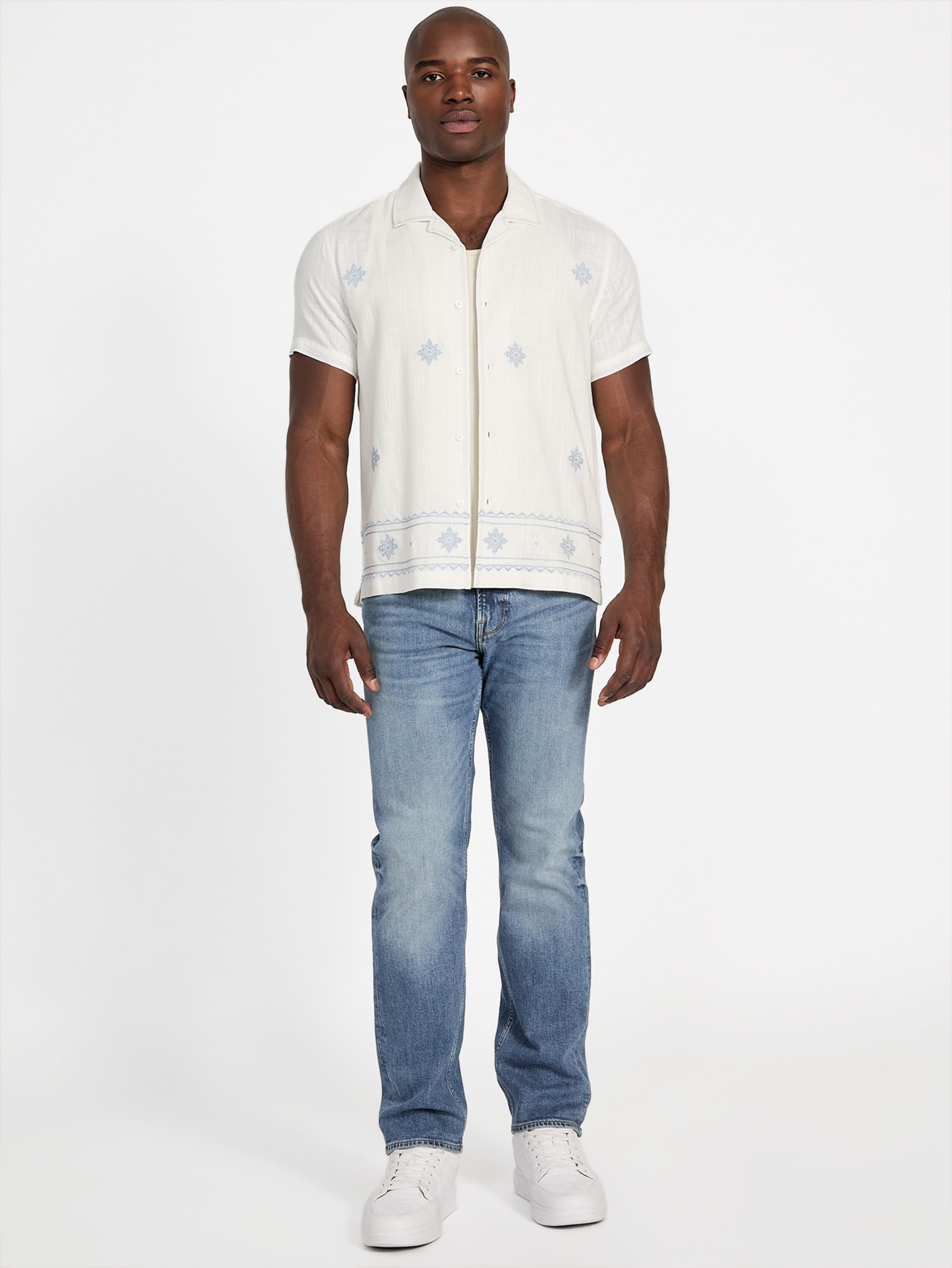 Calça jeans reta Eco Mason de corte regular