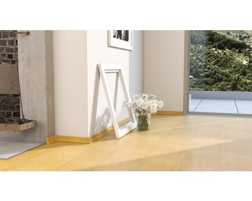 SKANDOR plint kurk fijn gelakt SU18L 18,5 x 38,5 x 2400 mm