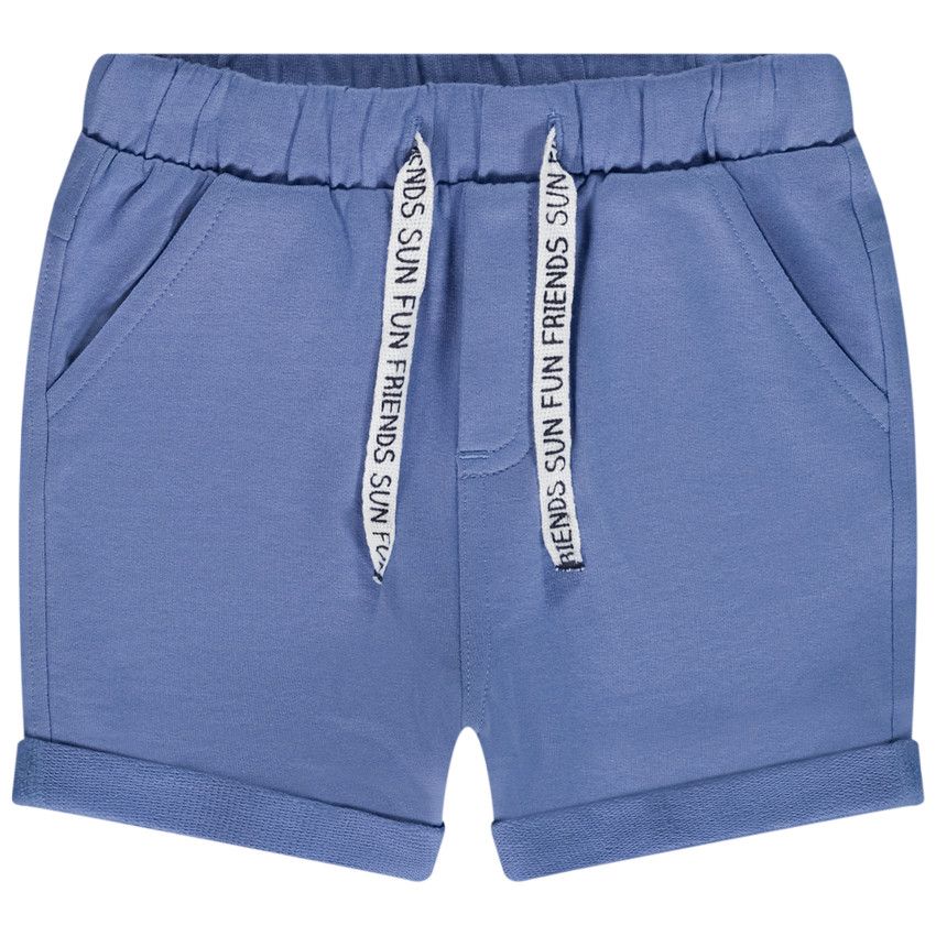 Bermuda en molleton uni pour bébé garçon - Bleu moyen