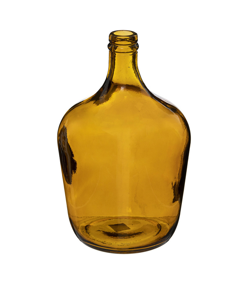 Vase dame jeanne en verre recyclé ambre d 18 x h 30 cm