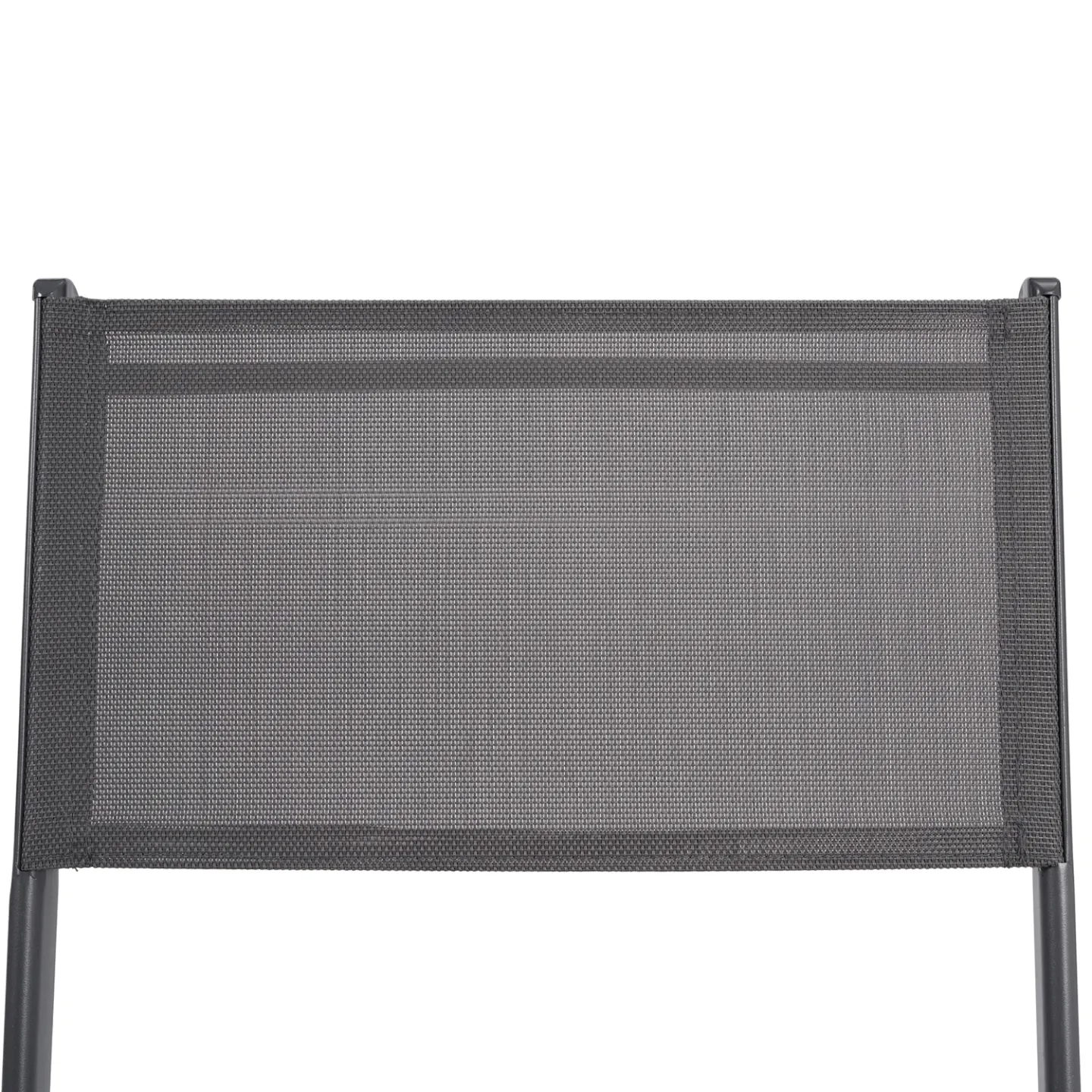 Lot de 4 chaises de jardin pliantes BASTIA métal et textilène gris anthracite
