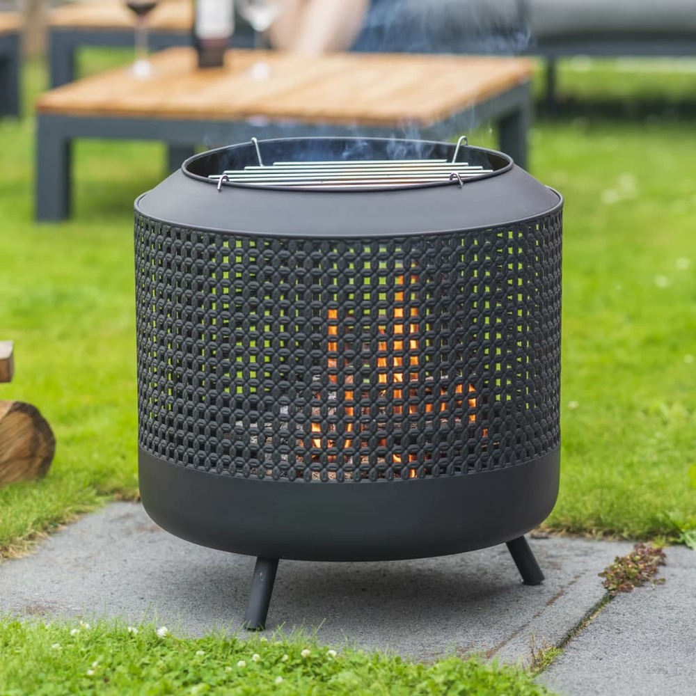 Foyer avec grille de barbecue midland noir