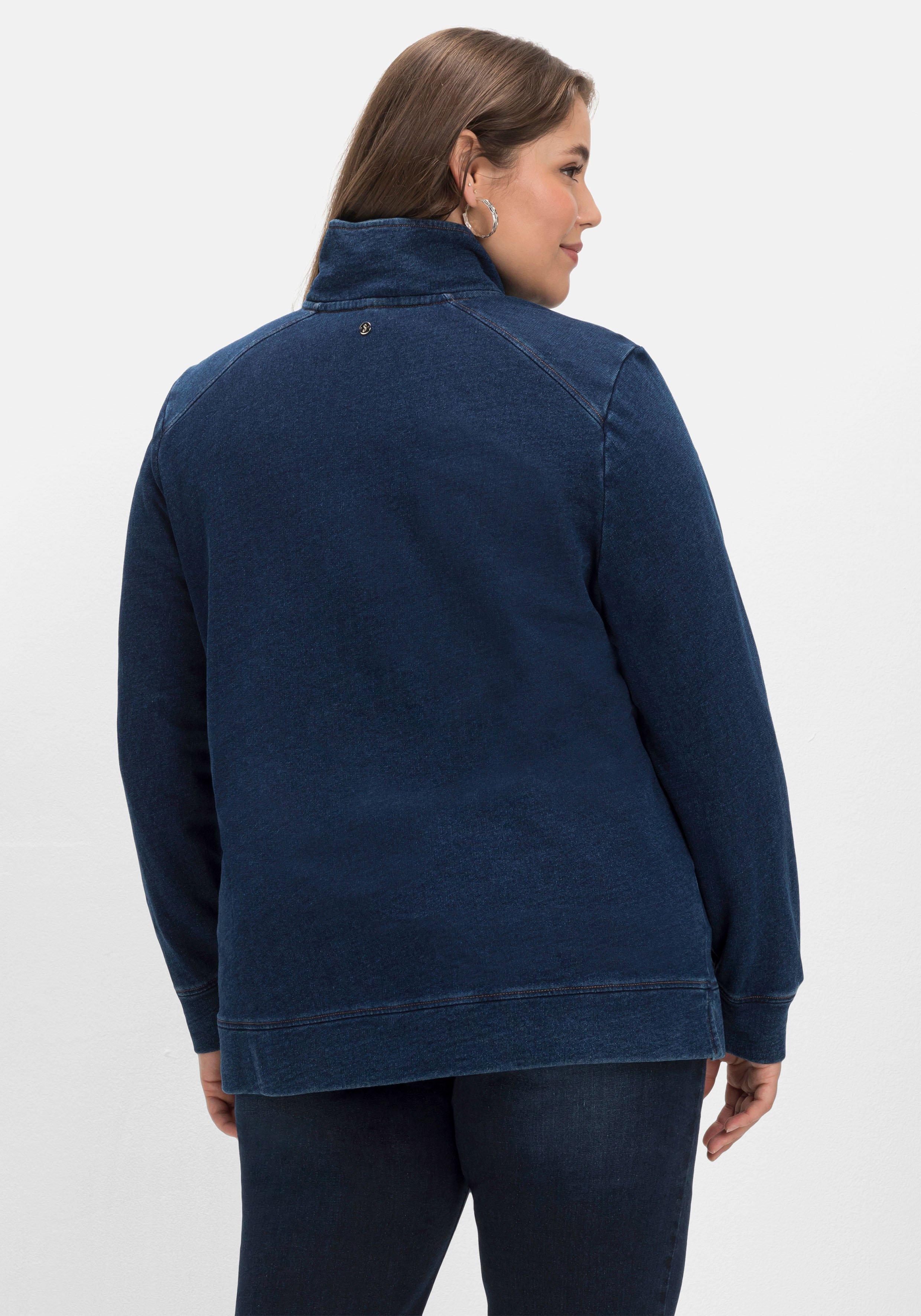 Troyer aus leichter Sweatqualität, in Denimoptik