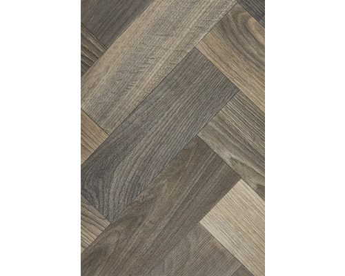 Terni PVC vloer, visgraat parketlook, bruin FB585, 200 cm breed (per meter verkocht)