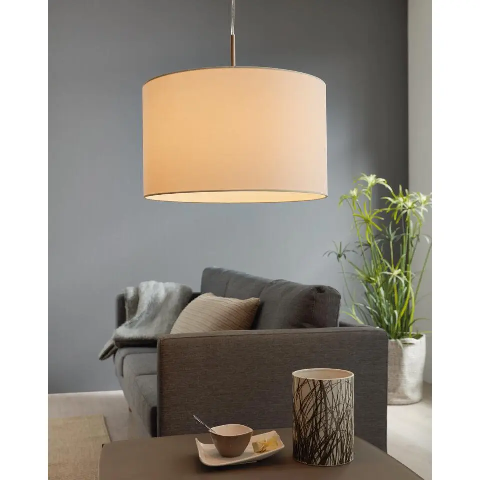 EGLOPasteri-Hanglamp-1Lichts-Ø38cm-Nikkel-Mat-Wit