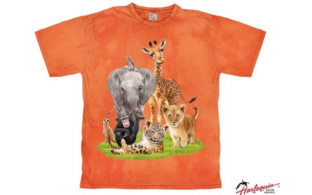 Harlequin Howling Wolf Pups Kinder T-Shirt