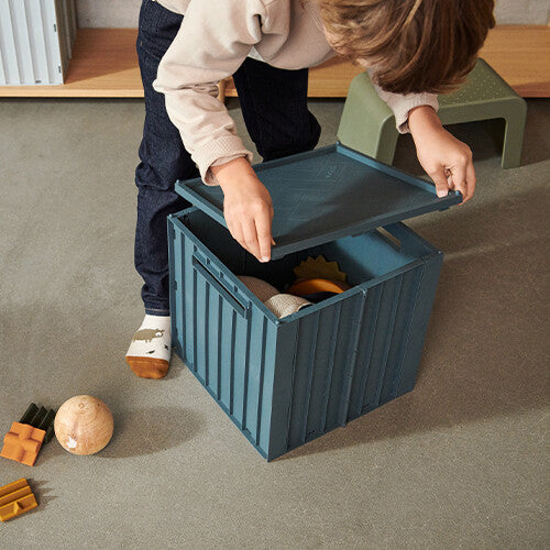 Liewood opbergbak met deksel elijah - oat - 20 liter