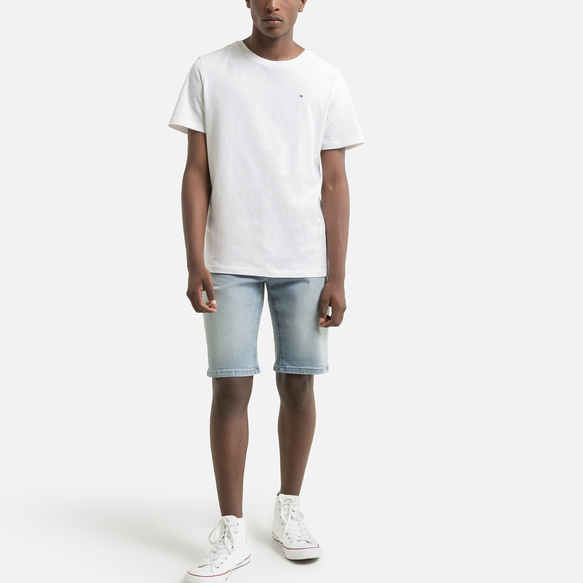 TOMMY HILFIGER<br>Camiseta de gola redonda em algodão orgânico
