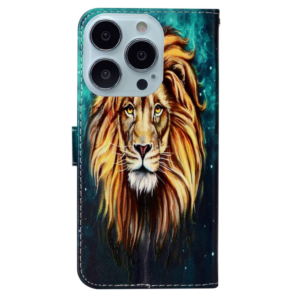 iPhone 16 Pro Max Leder Tasche mit Kartenfächer - Big Lion