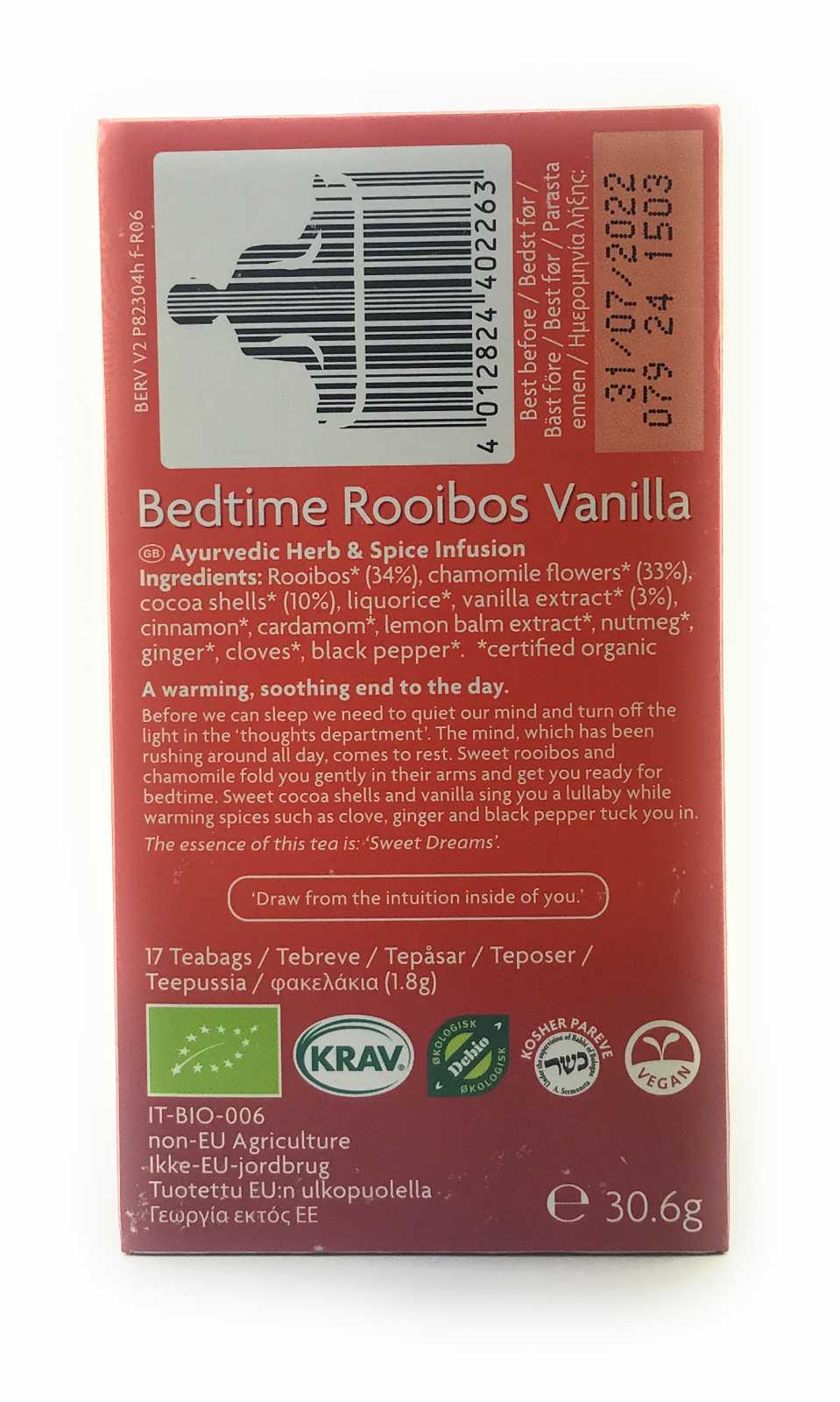 Chá Yogi Tea Rooibos Baunilha Hora de Dormir, 17 sachês