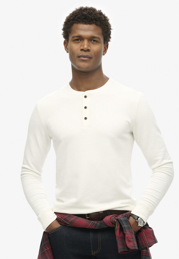 Superdry MERCHANT GRANDAD TOP Ecru