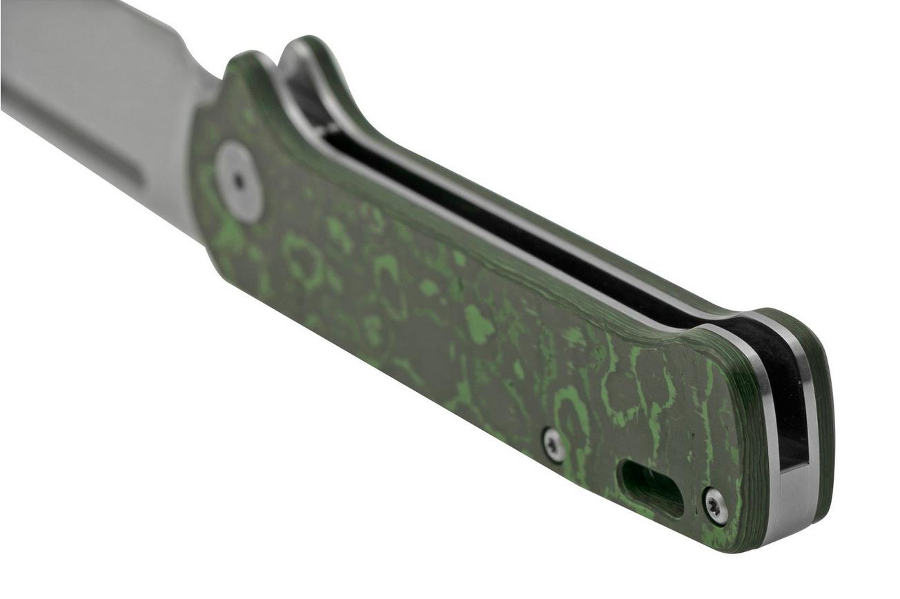 QSP Knife Penguin QS130SJ-E1, CPM 20CV Stonewashed, Fat Carbon Jungle Wear, slipjoint zakmes