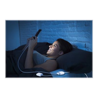 Watt&Co - chargeur secteur pour smartphone avec 3m de câble - 2USB - blanc