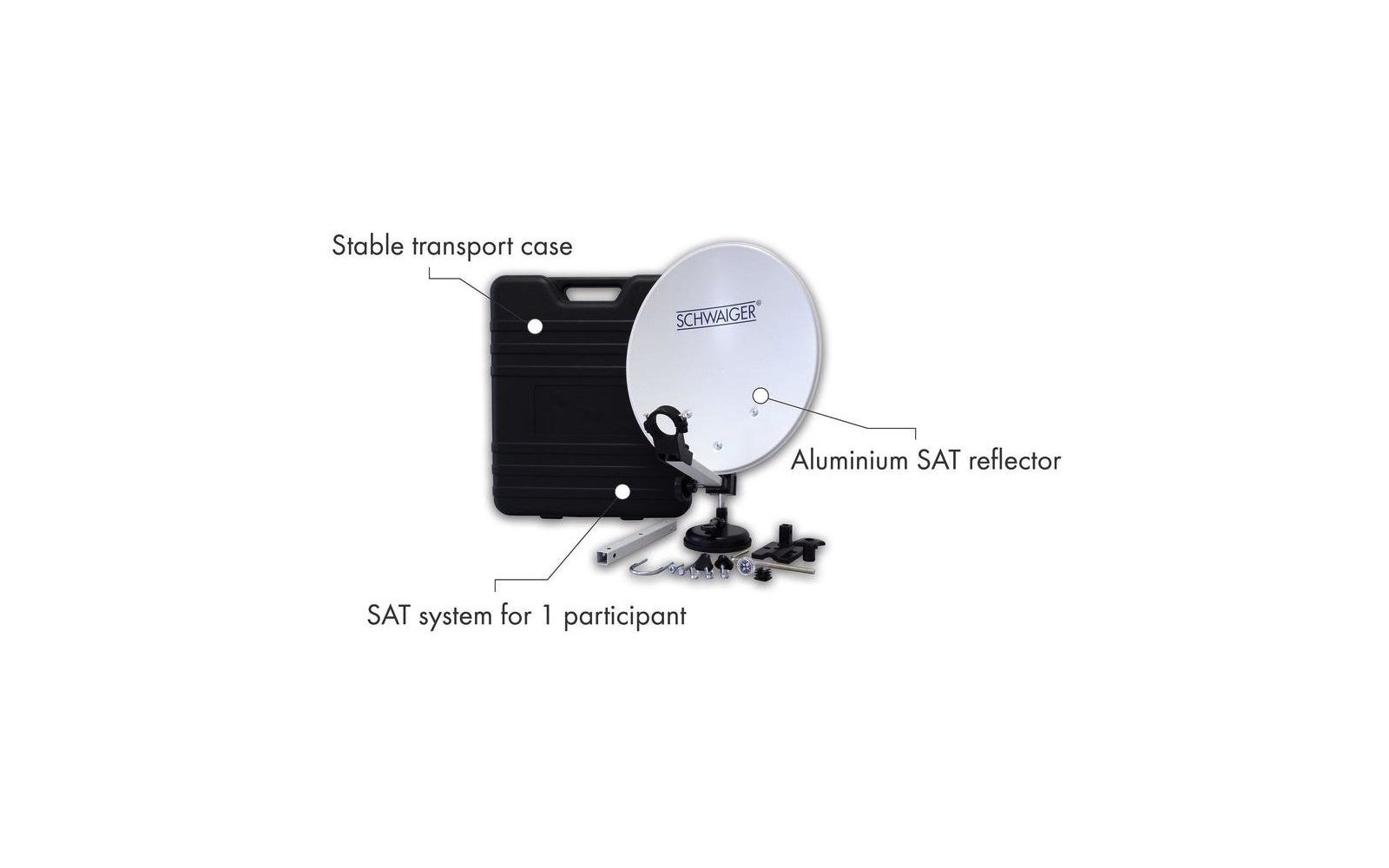SAT-Anlage im Koffer, 35 cm Single LNB