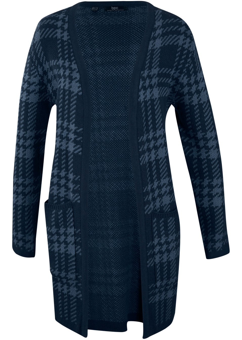 Veste en maille à carreaux avec poches