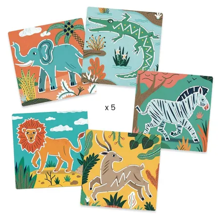 Djeco Schablonen: Wilde Tiere