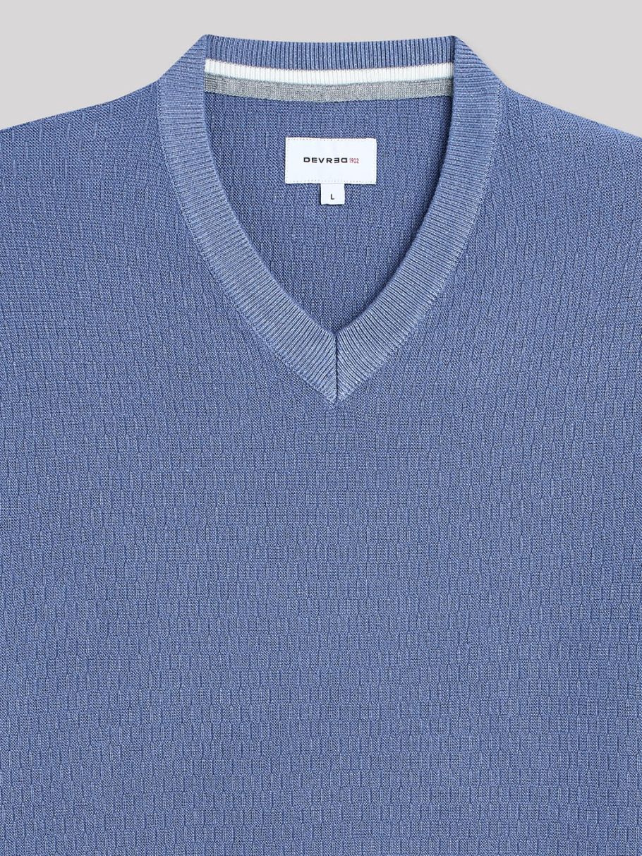 Pull col V en viscose certifiée