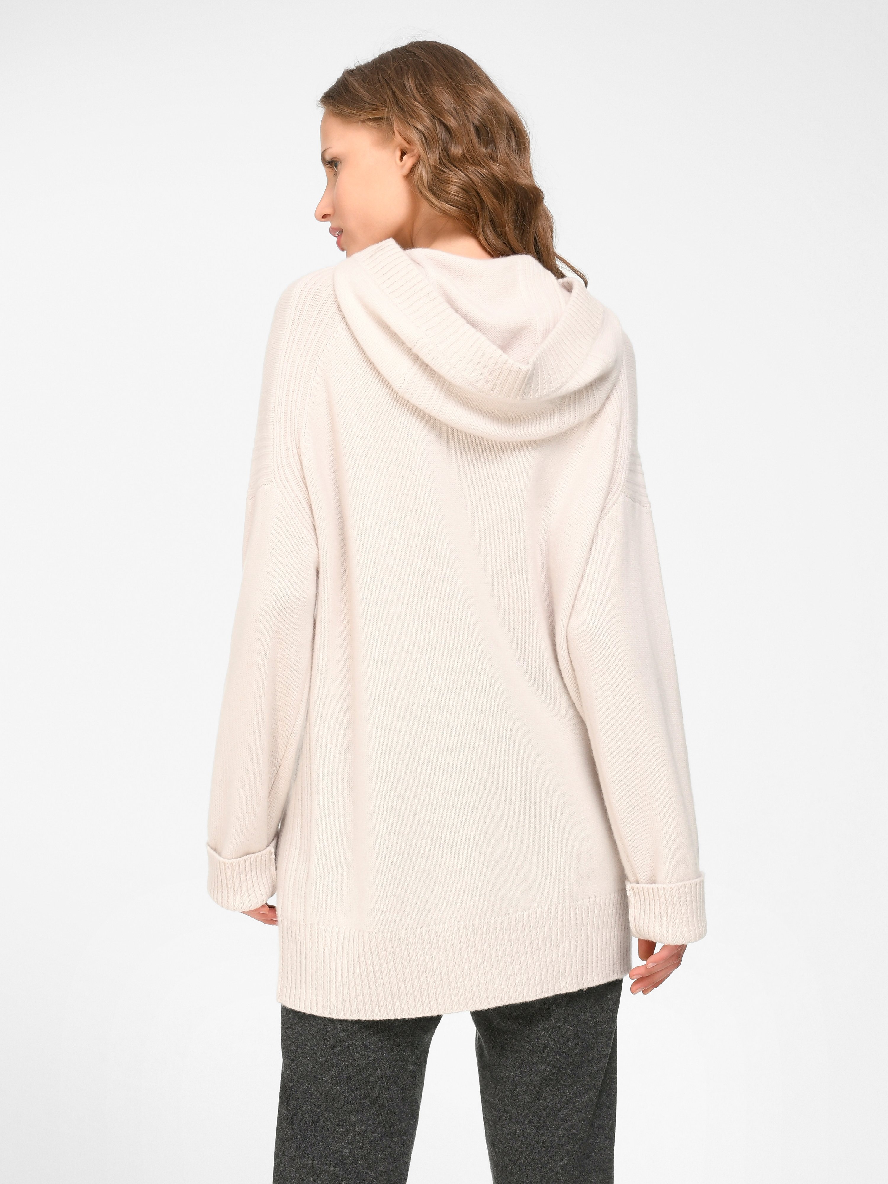 Hoodie-Pullover aus Schurwolle und Kaschmir