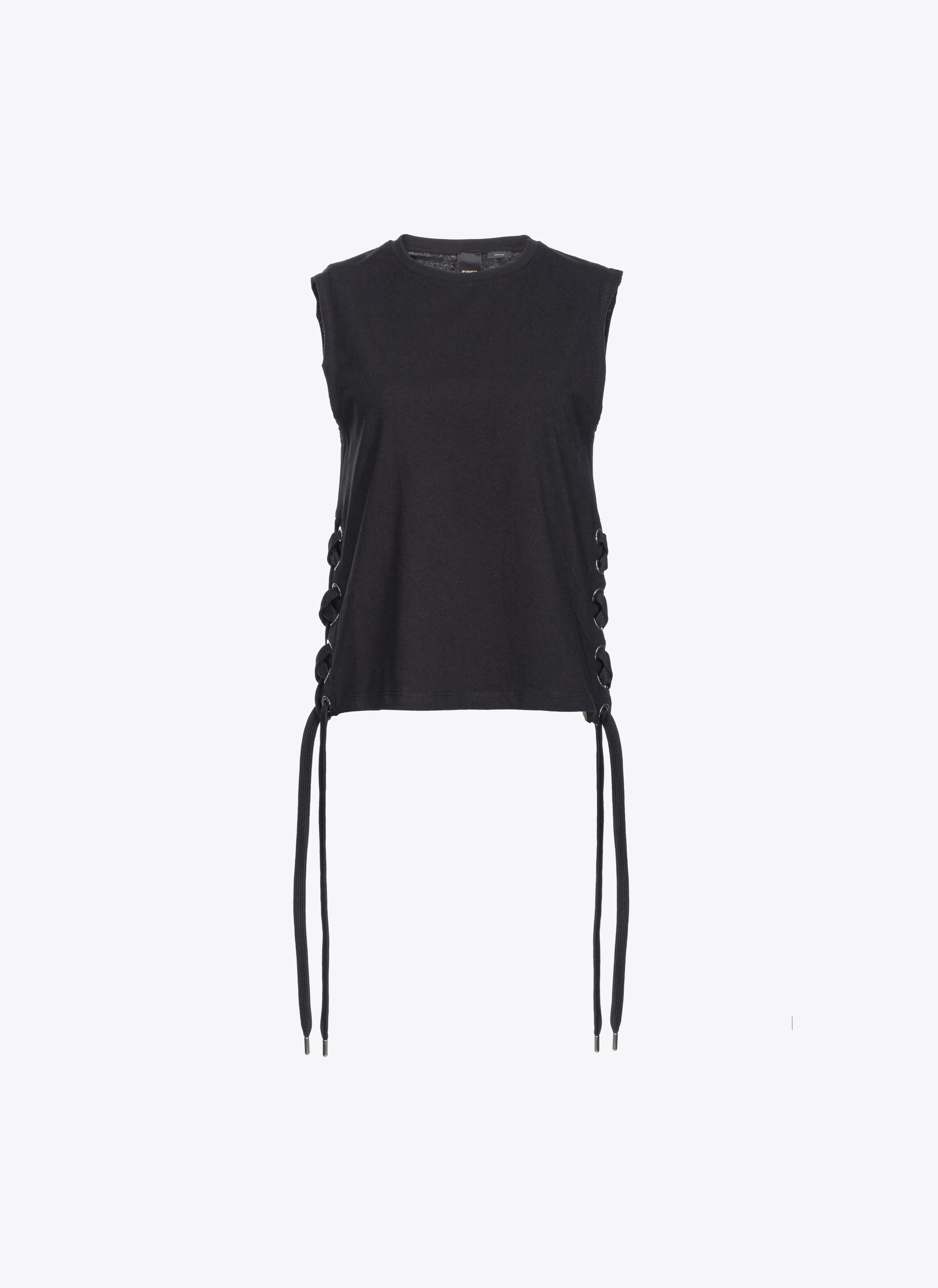 T-shirt sans manches à lacets croisés | Noir