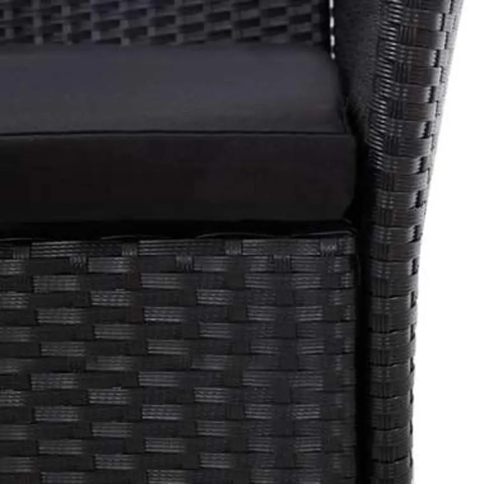 vidaXL - Tuintafel En Stoel - Zwart - Poly rattan - 190 cm tafellengte