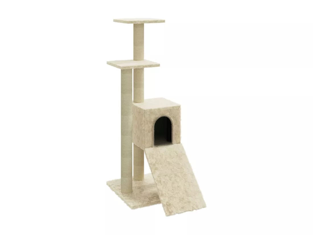 Arbre à chat avec griffoirs en sisal Crème 92 cm