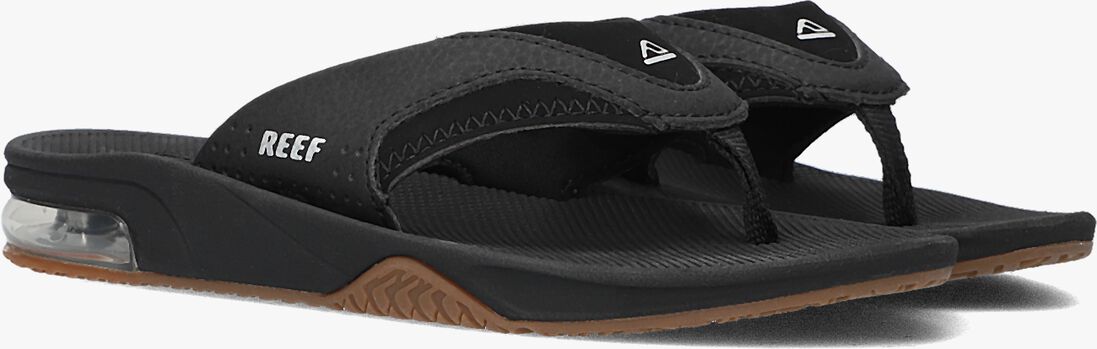 REEF zwarte reef teenslippers fanning kids