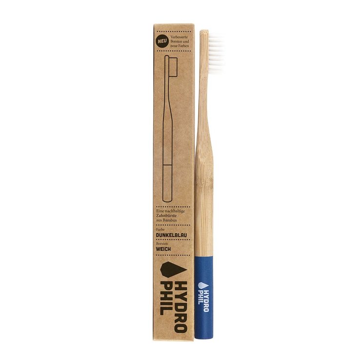 Brosse à dents bambou souple bleu foncé