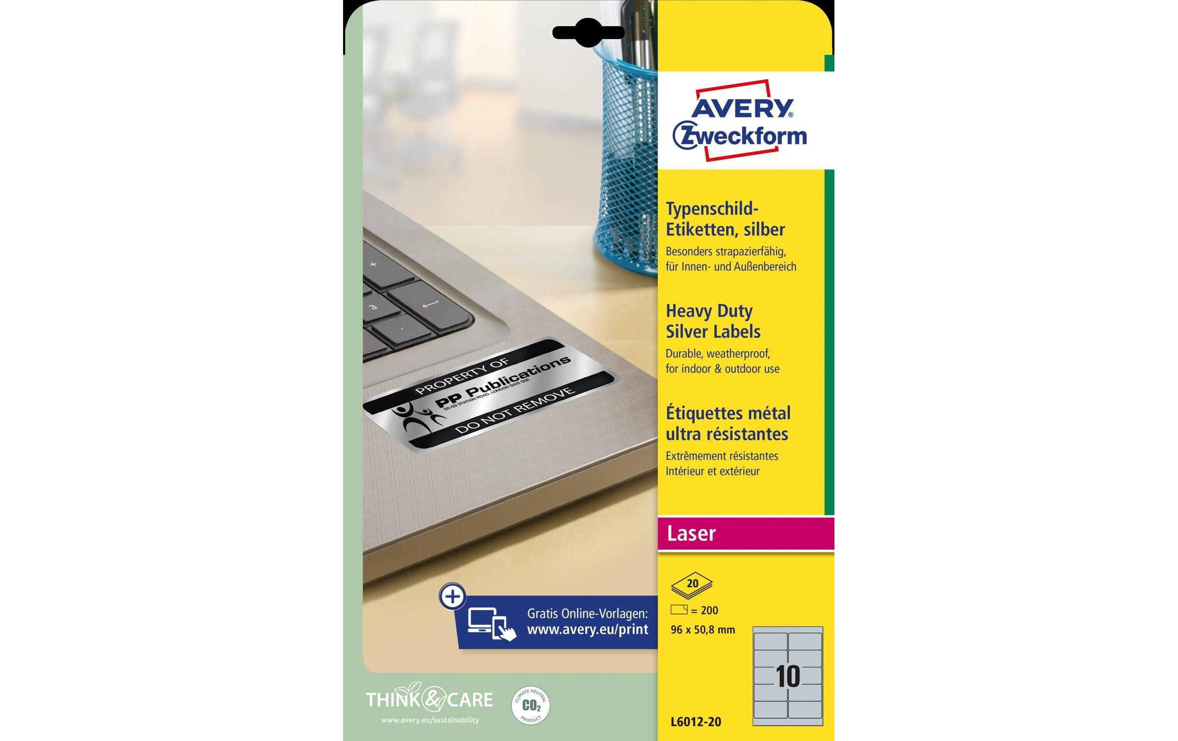 Typenschild-Etiketten L6012-20 96 x 50.8 mmTypenschild-Etiketten